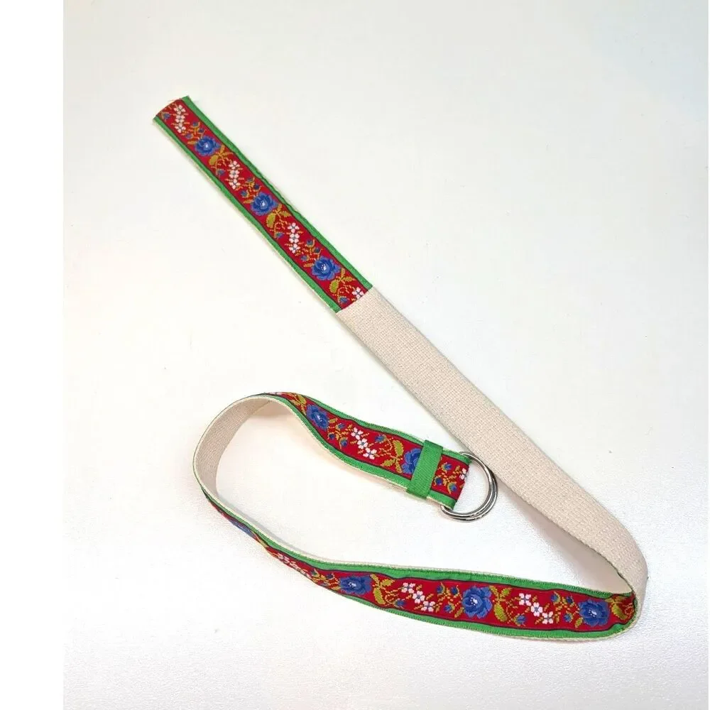 Floral Jacquard Ribbon Belt